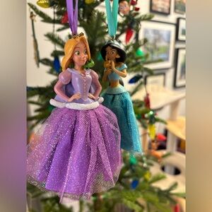 Two Disney Princess Christmas Ornaments